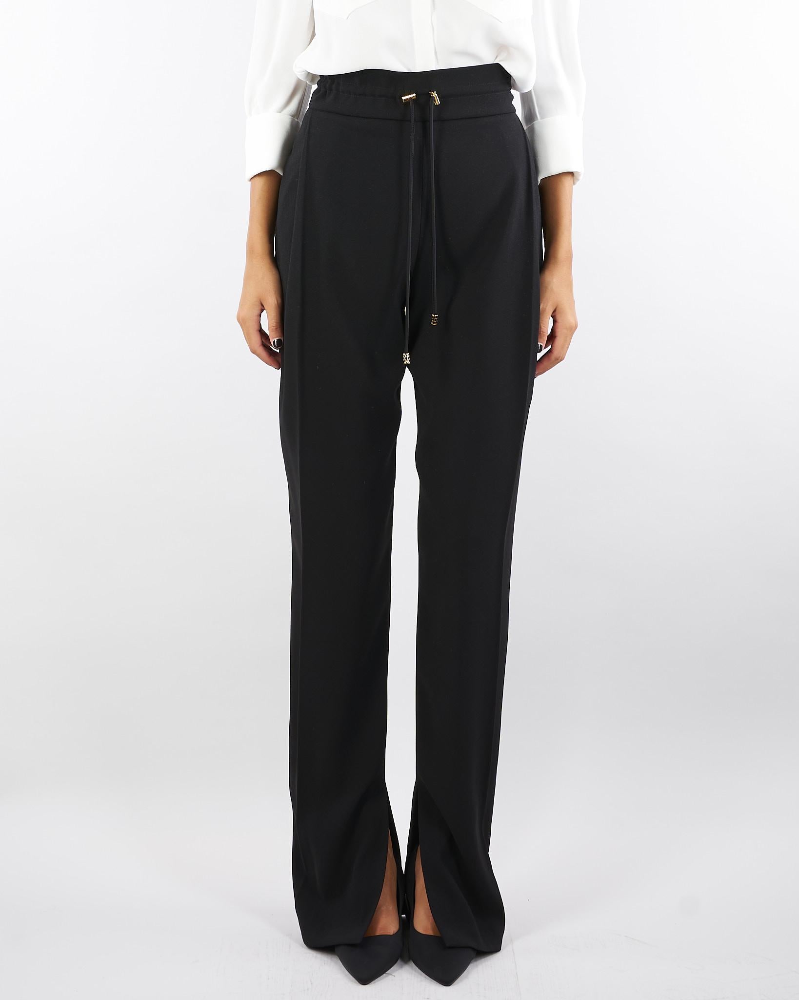 Pantaloni Nero in crêpe leggero PA11757E2 110 ELISABETTA FRANCHI 
