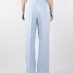 Pantalone Celeste in canvas di lino WKDMALIZIA 25 MAX MARA WEEKEND 
