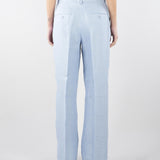 Pantalone Celeste in canvas di lino WKDMALIZIA 25 MAX MARA WEEKEND 