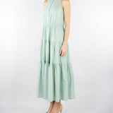 Abito Verde Acqua a balze in voile di cotone PBBLACRIMA 3 PENNY BLACK 