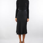 Abito Nero in maglia a costine e raso con taschino AM06B56E2 110 ELISABETTA FRANCHI 