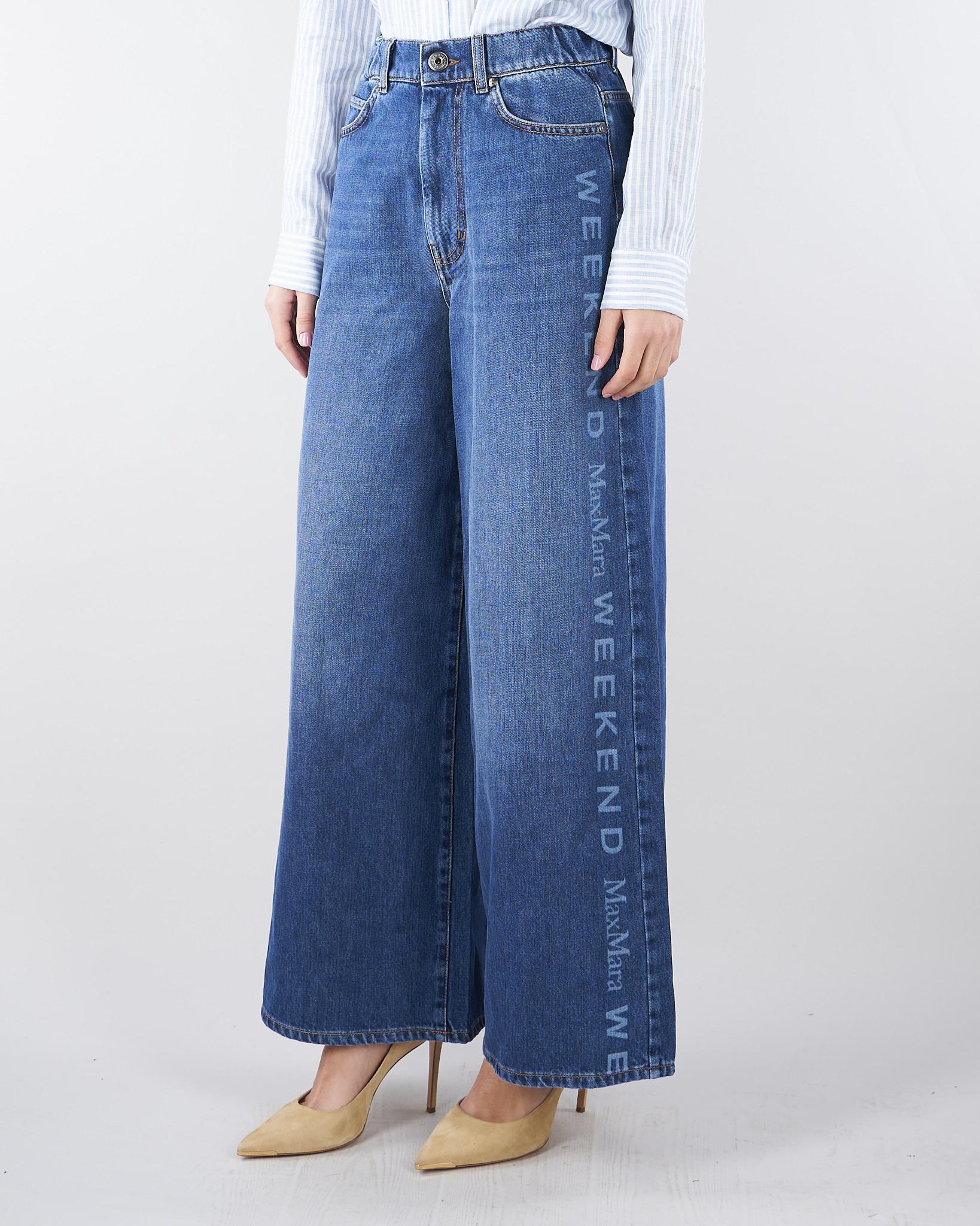 Jeans in denim di cotone con stampa logo WKDVORTICE 28 MAX MARA WEEKEND 