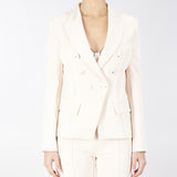 Giacca Burro in crêpe con dettagli in raso