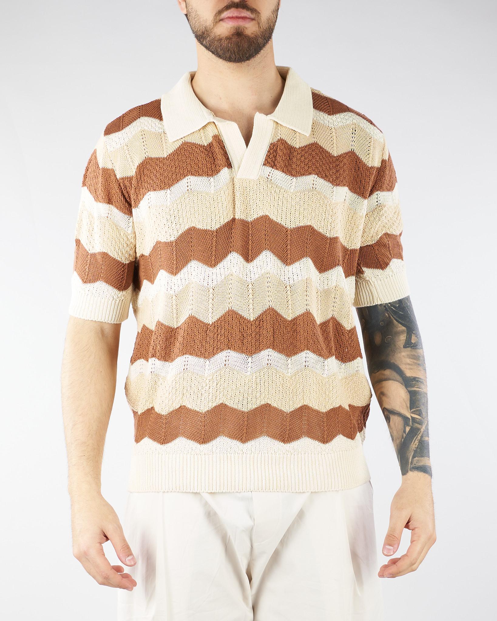 Maglia Polo Crema-Coccio S6PKMAKP073 200 A PAPER KID 