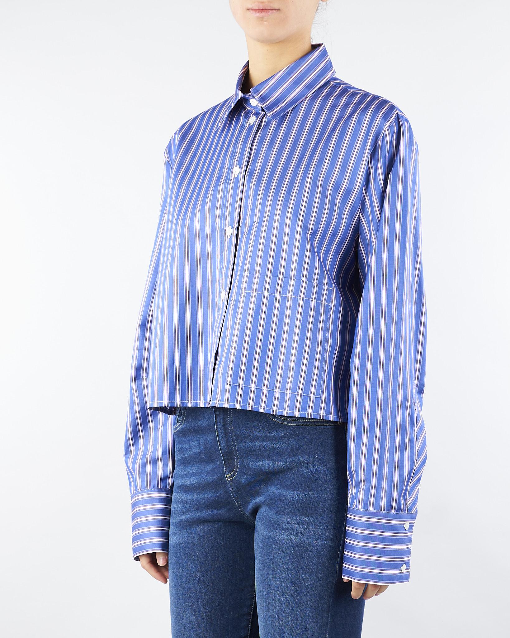 Camicia Blu-Rosso in cotone a righe CA01501 V0744 SIMONA CORSELLINI 