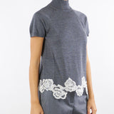 Cardigan e top a lupetto Antracite con pizzo RF5222MA82O 02070 BLUGIRL 