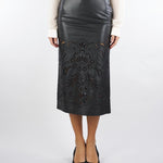 Gonna Nero in ecopelle con ricamo D47EO015E5C MF099 ERMANNO BY ERMANNO SCERVINO 