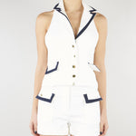 Gilet Bianco con profili a contrasto NS218 03 NO SECRETS 