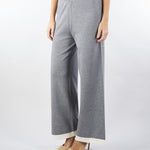 Pantalone Grigio-Bianco in maglia wide leg NS250 95 NO SECRETS 