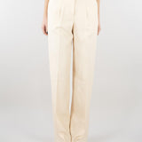 Pantaloni Crema wide leg in misto lino RA6094T8823 21406 BLUGIRL 