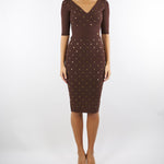 Abito Coffee in maglia con dettagli gioiello AM26S57E2 EA3 ELISABETTA FRANCHI 