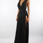 Abito Nero Red Carpet in tulle e jersey con cristalli ABR1957E2 110 ELISABETTA FRANCHI 