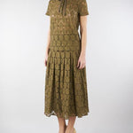 Gonna midi Verde Olio in pizzo MSTAIRONE 1 MAX MARA STUDIO 