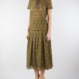 Gonna midi Verde Olio in pizzo MSTAIRONE 1 MAX MARA STUDIO 