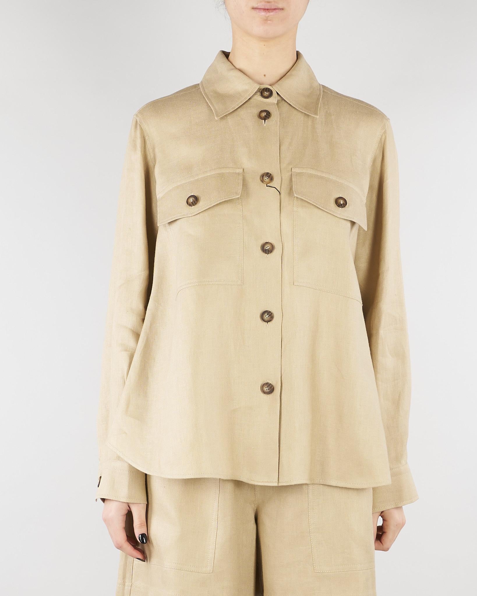 Giacca Sabbia Workwear in lino WKIPOMPOSA 1 MAX MARA WEEKEND 