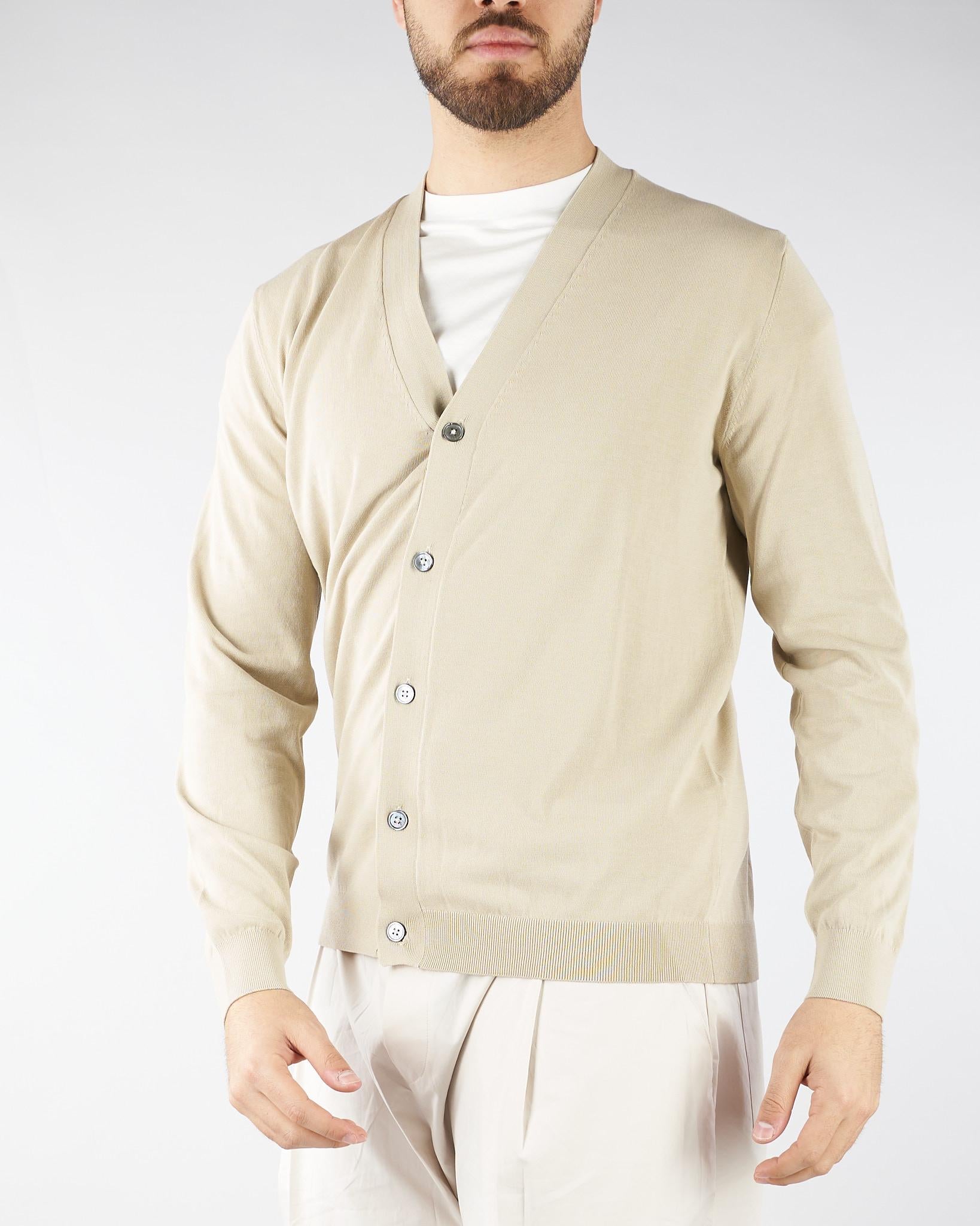 Cardigan Beige in puro cotone DK17002 30 DIKTAT 