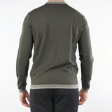 Maglia Fango in pura lana con ricamo logo e profili a contrasto EM003387AF146970 U8120 EMPORIO ARMANI 