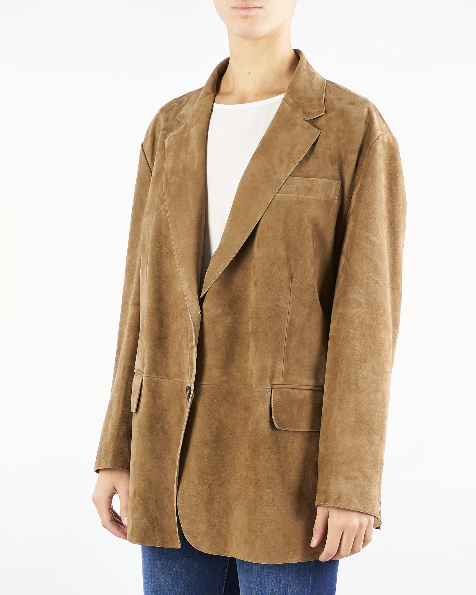 Blazer Taupe over in suede ROLANDA 1 MAX MARA WEEKEND 