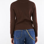 Maglia Coffee in misto lana con cinturino gioiello MK05S56E2 EA3 ELISABETTA FRANCHI 