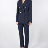 Pantalone Blu slim in jersey