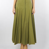 Gonna Verde a ruota in cotone