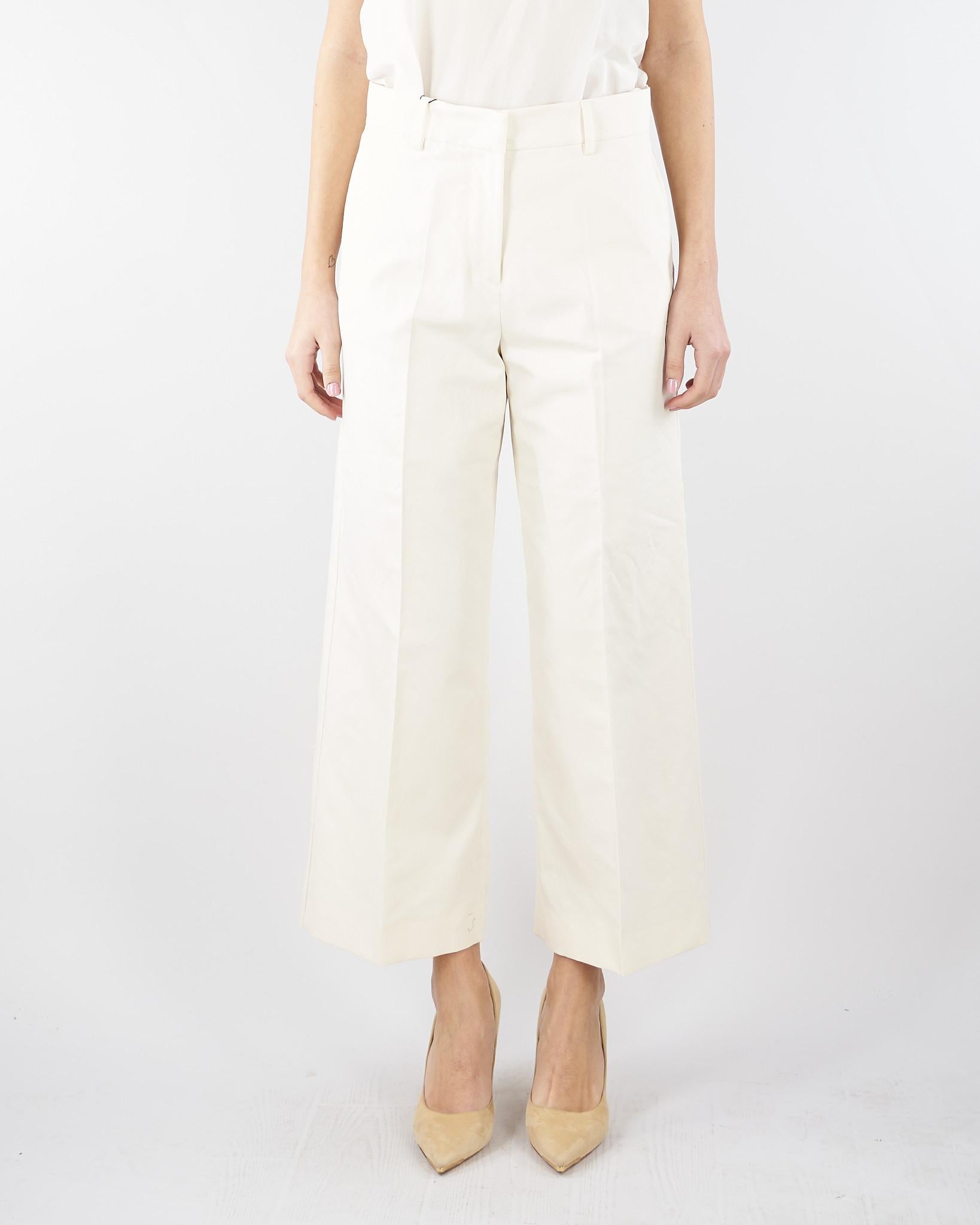 Pantalone Crema in canvas di cotone e lino WKDZIRCONE 1 MAX MARA WEEKEND 