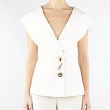 Giacca Burro in cady senza maniche con ampio scollo GI01401TVIS0026 V0359 SIMONA CORSELLINI 