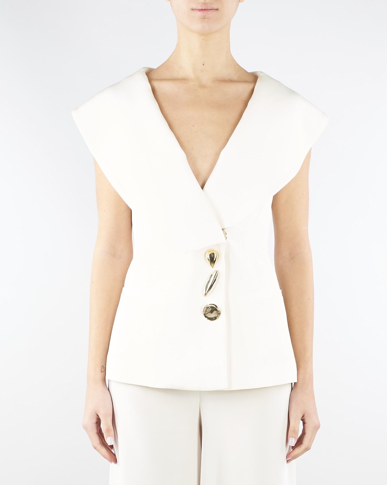 Giacca Burro in cady senza maniche con ampio scollo GI01401TVIS0026 V0359 SIMONA CORSELLINI 