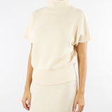 Top Crema smanicato in maglia 2K0351K9O3A W405 PATRIZIA PEPE 
