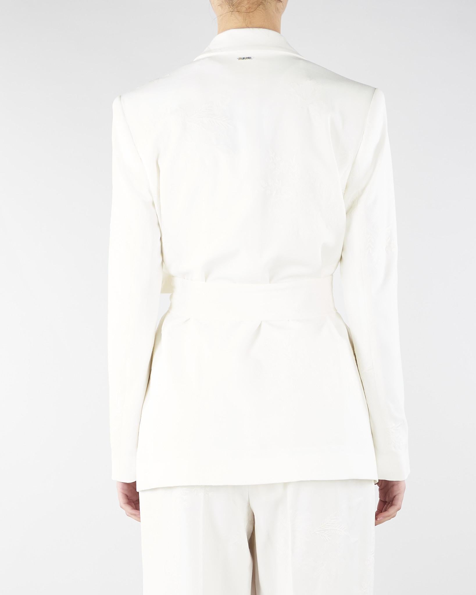 Giacca blazer Bianco ricamata con cintura TE2020 381 TWIN SET 
