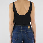 Body Nero in maglia punto stoffa con volant BK86B62E2 110 ELISABETTA FRANCHI 