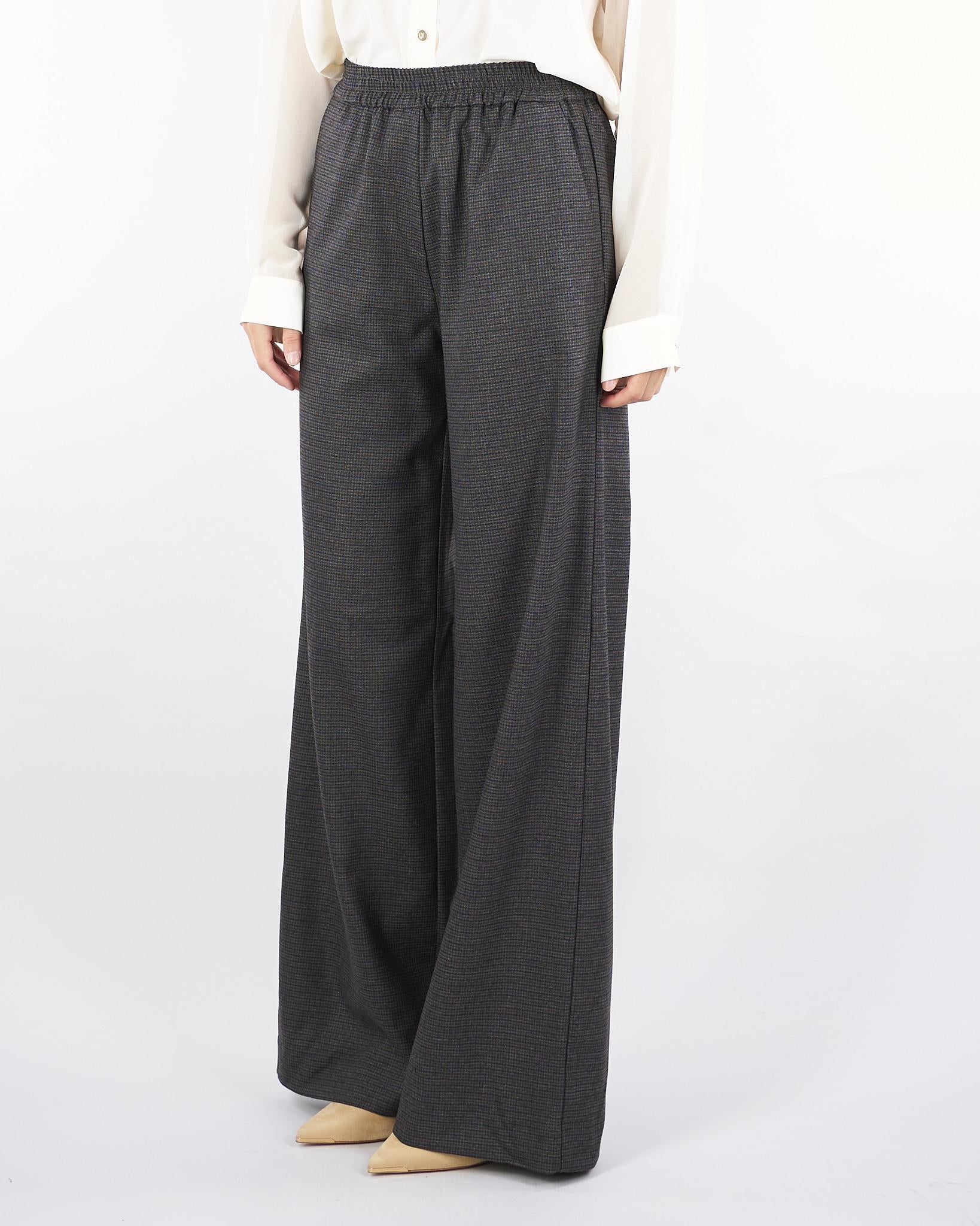 Pantalone Antracite microfantasia con elastico in vita RI9CO33 80 ANGELA DAVIS 