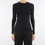 Maglia Nero-Milk in viscosa con bande lucide MK03S56E2 EF3 ELISABETTA FRANCHI 