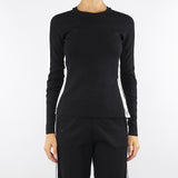 Maglia Nero-Milk in viscosa con bande lucide MK03S56E2 EF3 ELISABETTA FRANCHI 