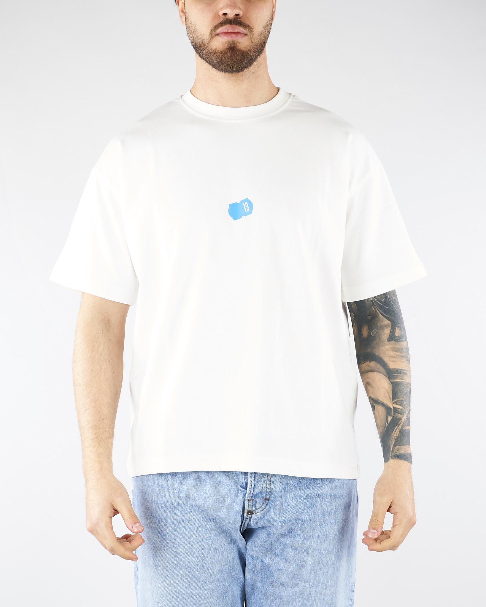 T-shirt boxy Bianco con stampa logo MAU3DICI03 01 3DICI 