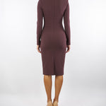 Abito Merlot in crêpe leggero con catena gioiello AB80557E2 EA4 ELISABETTA FRANCHI 