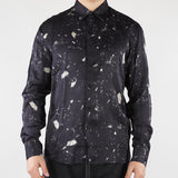 Camicia Nero fluida in viscosa con stampa CA3618 28 I'M BRIAN 