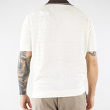 Maglia Polo jacquard Panna con profili a contrasto A021F600 1102 PAOLO PECORA 