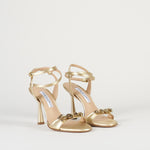 Sandalo Oro in raso con accessorio gold 7590 18 FRANCESCO SACCO 