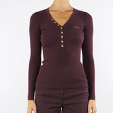 Maglia Merlot a costine con taschino MK12B56E2 EA4 ELISABETTA FRANCHI 