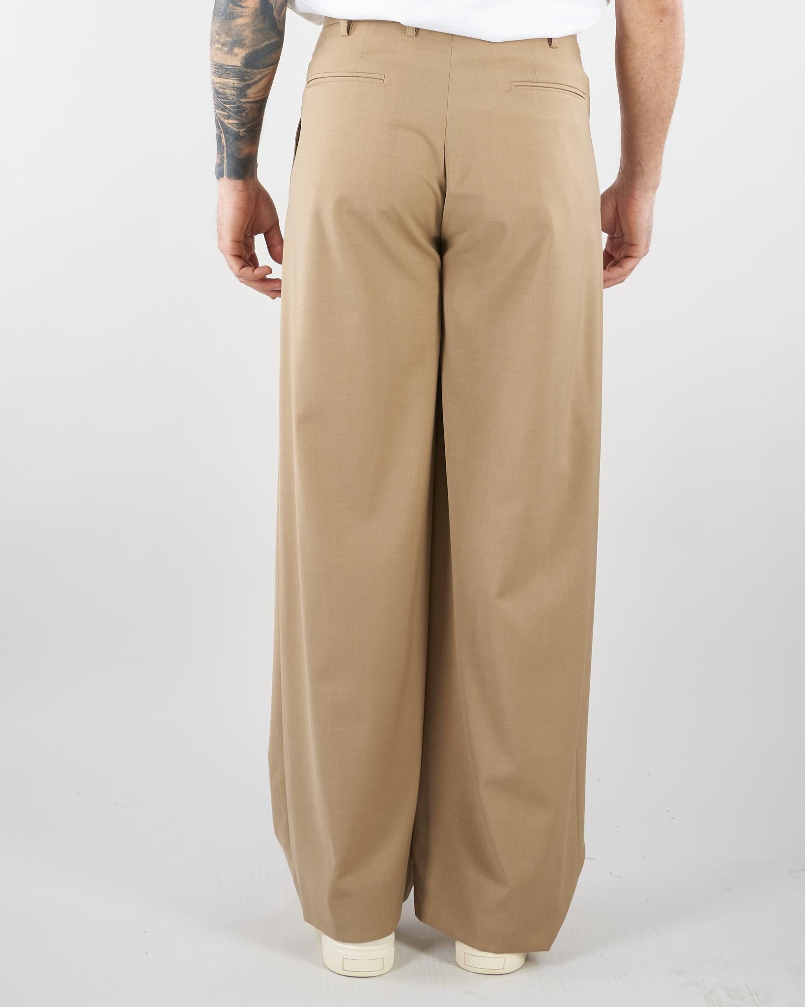 Pantalone Cammello con doppia pences e fondo ampio S6PKMAPA093 178 A PAPER KID 
