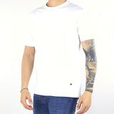 T-shirt Bianco con ricamo logo al fondo