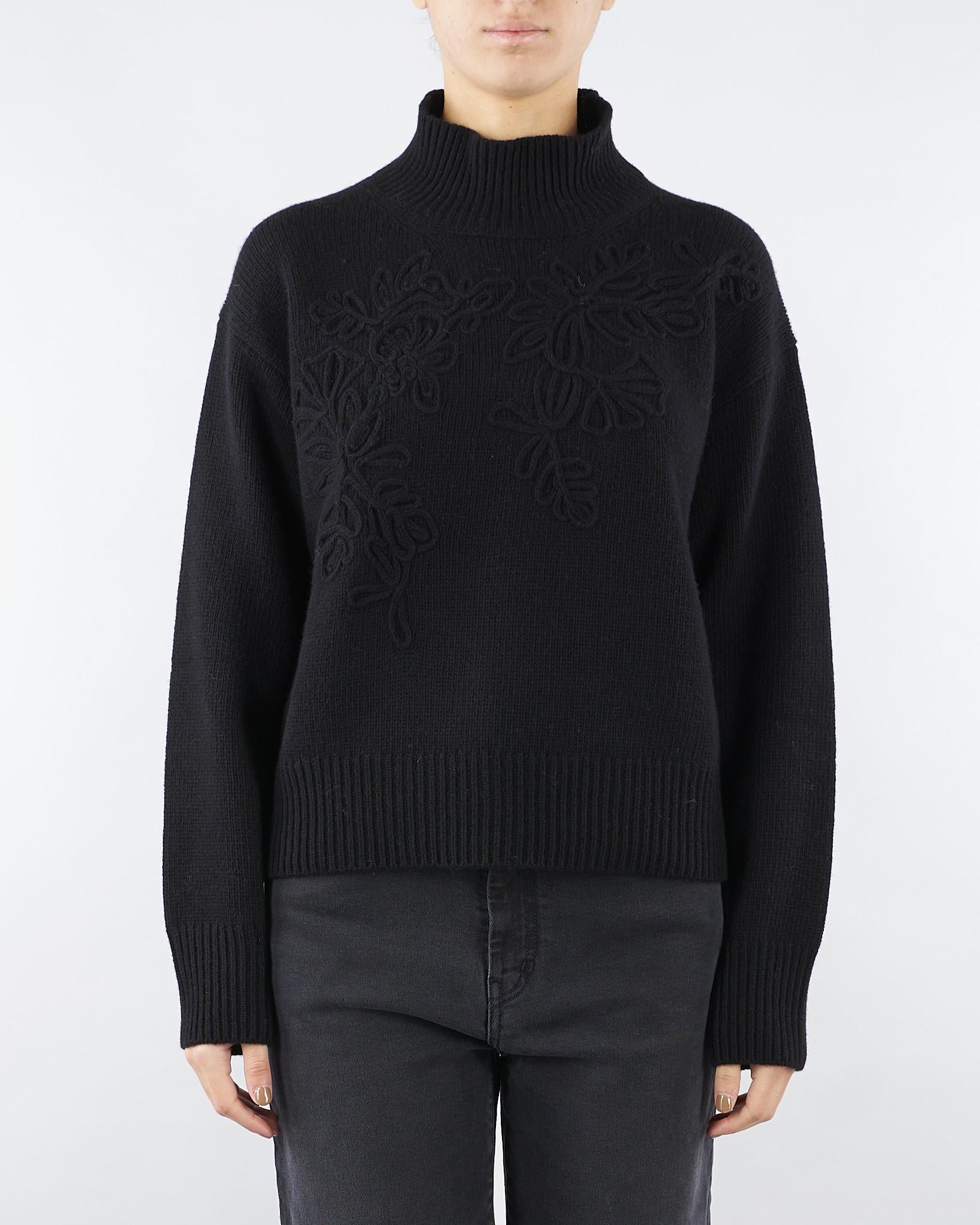 Maglia Nero in lana con ricamo D47EM063E86 MF099 ERMANNO BY ERMANNO SCERVINO 