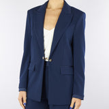 Blazer Blu con chiusura catena in metallo