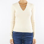 Maglia Crema aderente con catene 2K0331K7S0 W405 PATRIZIA PEPE 