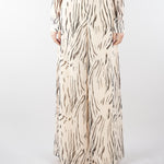 Pantaloni Crema-Nero in georgette stampata PBPVESPA 9 PENNY BLACK 