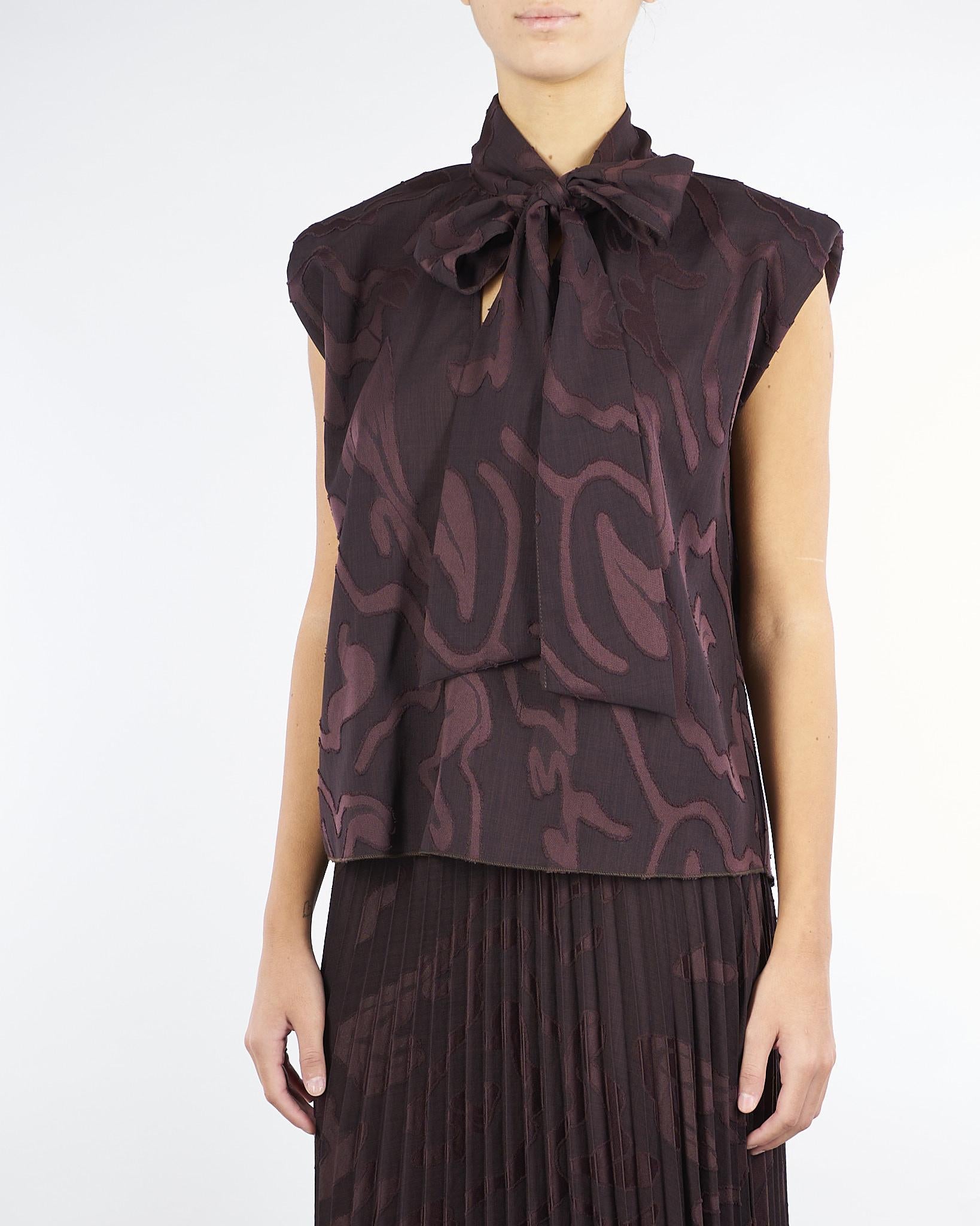 Camicia jacquard Bordeaux con fiocco RI9SB13 85 ANGELA DAVIS 