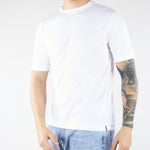 T-shirt Bianco in cotone Supima DK17103 02 DIKTAT 