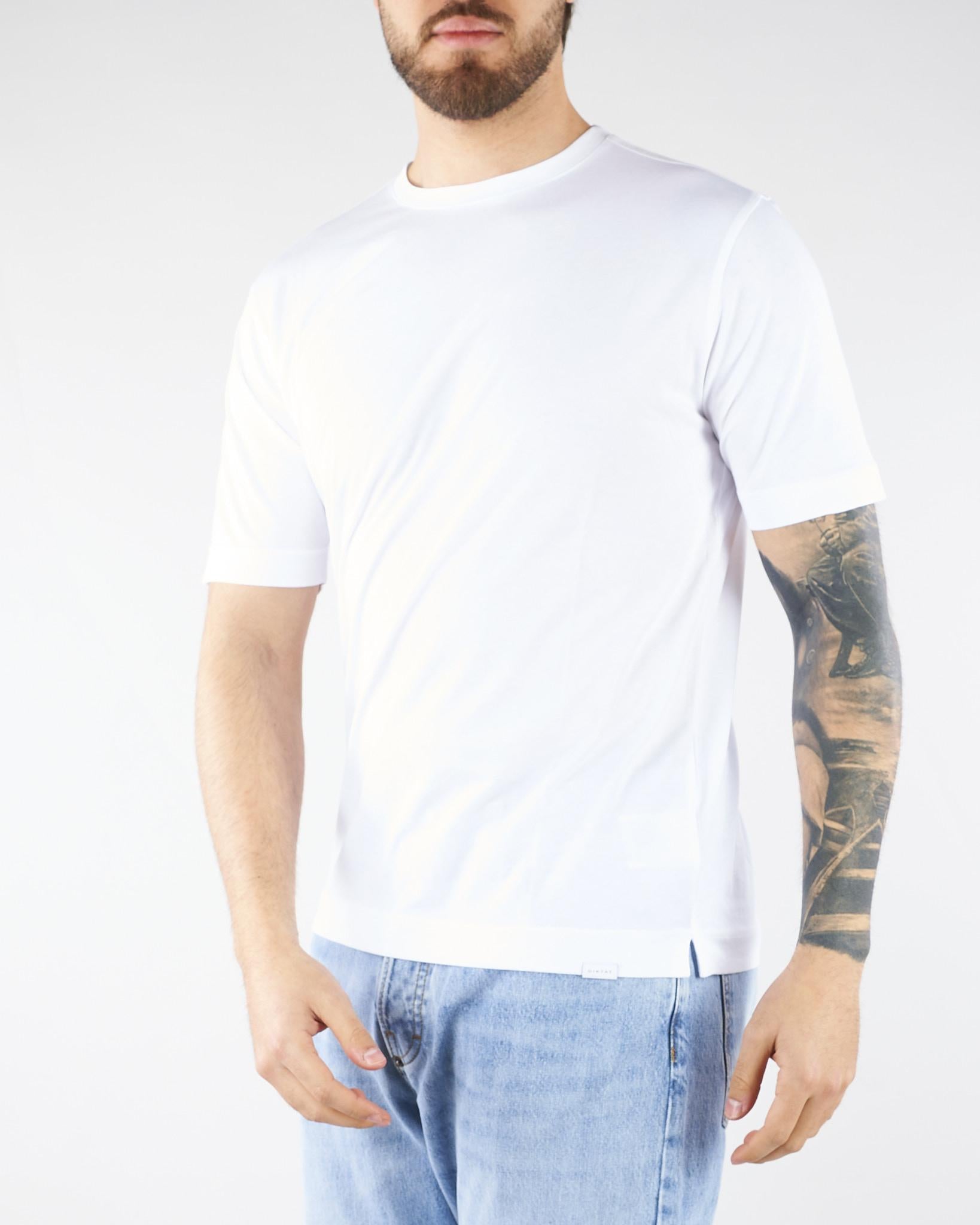 T-shirt Bianco in cotone Supima DK17103 02 DIKTAT 