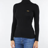 Maglia Nero a costine con taschino MK11B56E2 110 ELISABETTA FRANCHI 